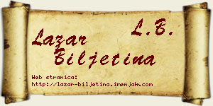 Lazar Biljetina vizit kartica